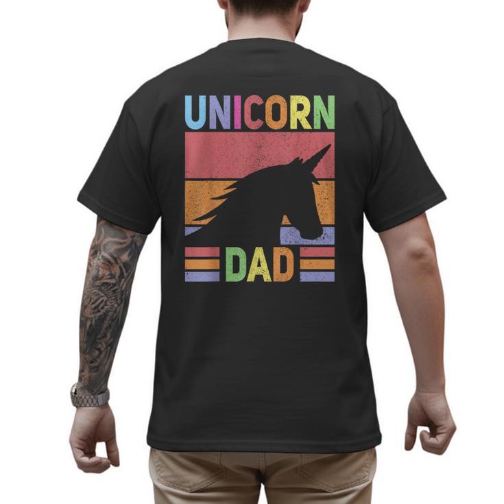 Unicorn Birthday Outfit Dad Unicorn Costume Bday Dad Unicorn Men's Back Print T-Shirt