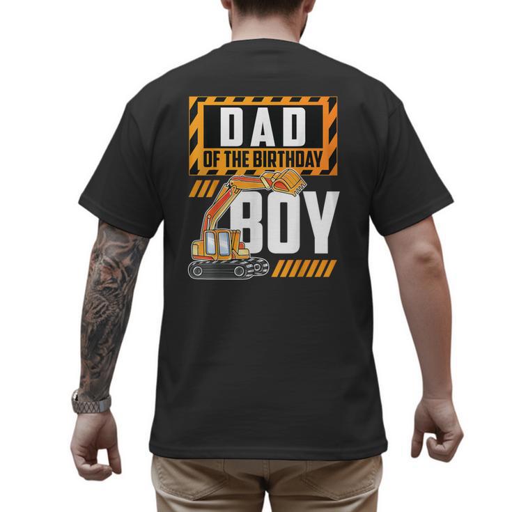 Vehicle Construction Excavator Dad Of The Birthday Boy Small Men's Back Print T-Shirt