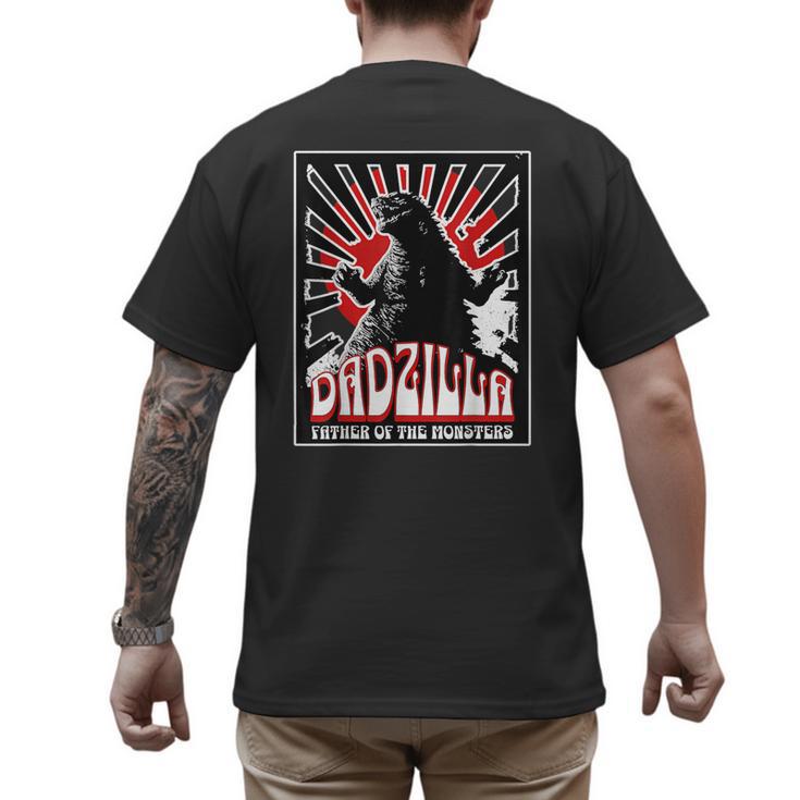 Vintage Dadzilla Father Of The Monsters Fathers Day Men's Back Print T-Shirt