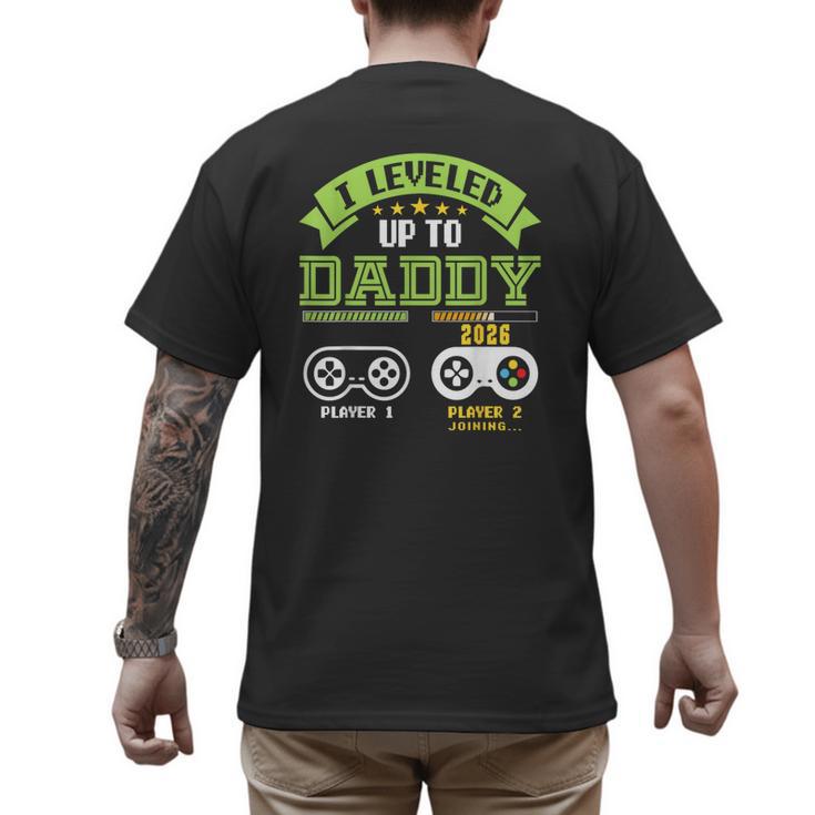 Vintage Leveling Up To Daddy 2026 Soon To Be Dad 2026 Men's Back Print T-Shirt