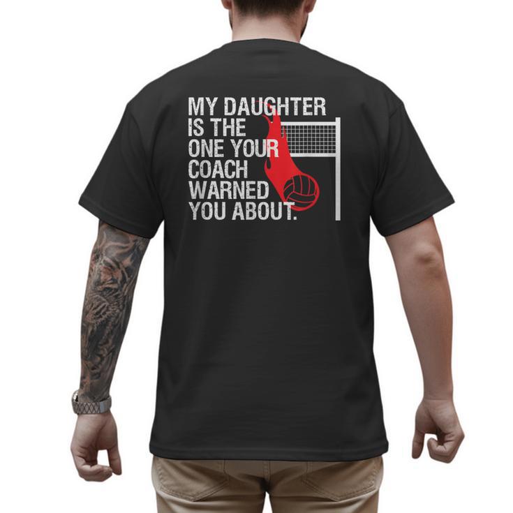 Volleyball Mom Dad Parent Shirt Daughter Player Men's Back Print T-Shirt