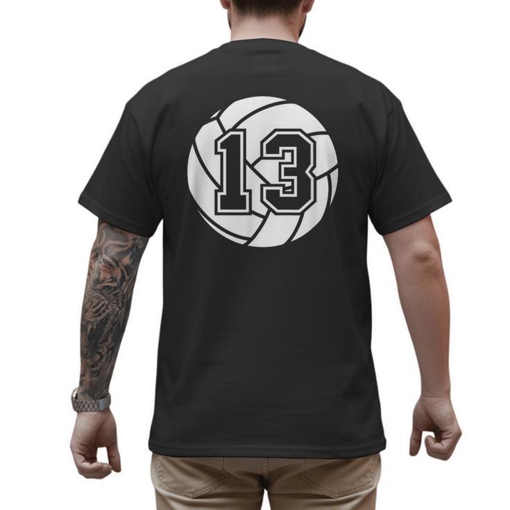 Volleyball Player 13 Volleyball Mom Dad Jersey Number 13 Men's Back Print T-Shirt