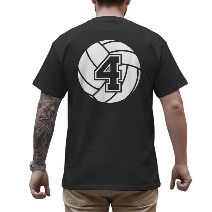 Volleyball Player 4 Volleyball Mom Dad Jersey Number 4 Men's Back Print T-Shirt