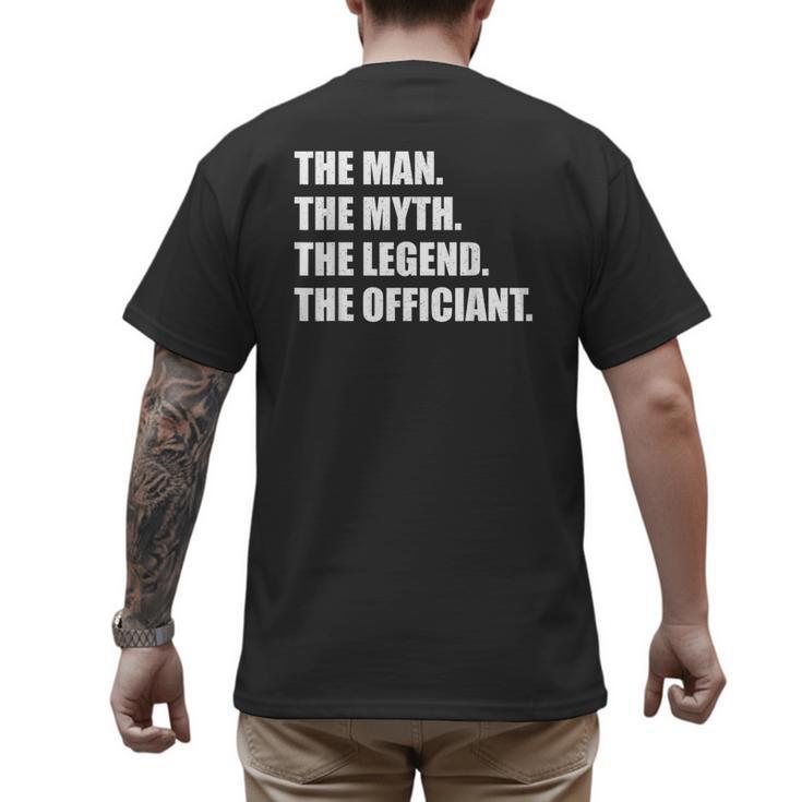 Wedding Officiant Art For Men Dad Ordained Minister Men's Back Print T-Shirt