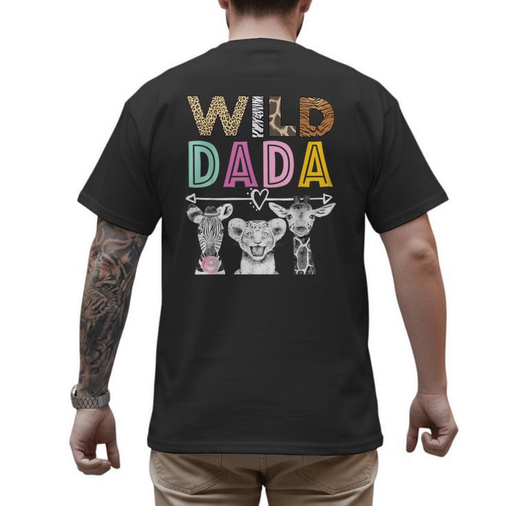 Wild Dada Zoo Theme Birthday Safari Jungle Matching Party Men's Back Print T-Shirt Wild Dada Zoo Theme Birthday Safari Jungle Matching Party Men's Back Print T-Shirt