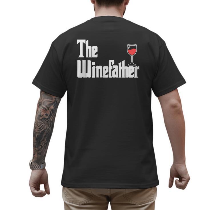The Winefather Red Wine Tasting Fathers Day Dad Men's Back Print T-Shirt