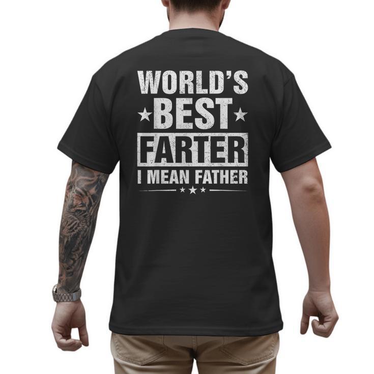 World's Best Farter I Mean Father Retro Father's Day Dad Men's Back Print T-Shirt