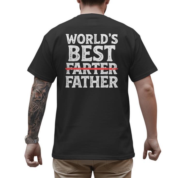World's Best Father Farter Dad Daddy Papa Joke Men's Back Print T-Shirt