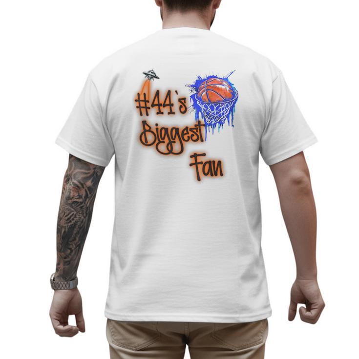 44 Biggest Fan Of Basketball Player Number 44 Dad Mom Men's Back Print T-Shirt