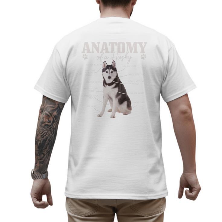 Anatomy Of A Siberian Husky Cute Dog Husky Mom Dad Men's Back Print T-Shirt