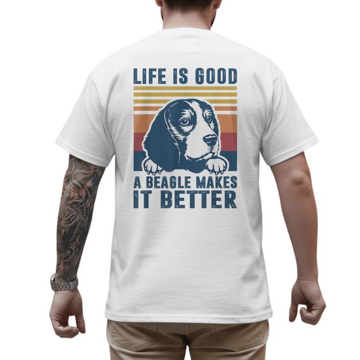 Beagle For Men Women Beagle Dog Mom Dad Beagle Men's Back Print T-Shirt