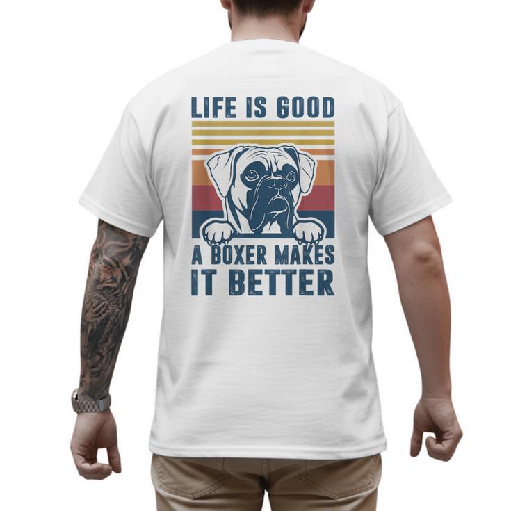 Boxer Dog For Men Women Boxer Dog Dad Mom Small Men's Back Print T-Shirt
