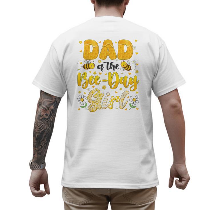 Dad Of The Bee Day Girl Flower Birthday Family Matching Men's Back Print T-Shirt