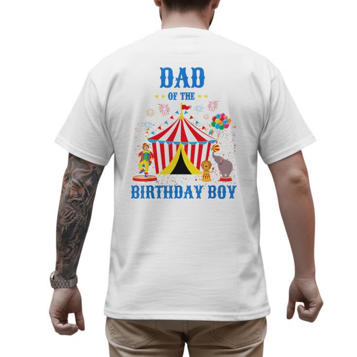 Dad Of The Birthday Boy Circus Ringmaster Party Birthday Men's Back Print T-Shirt