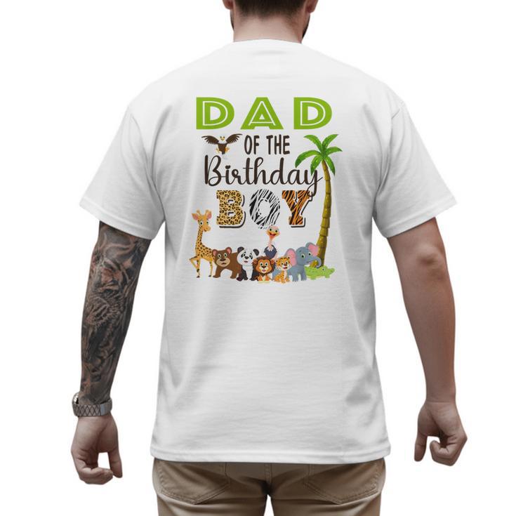 Dad Of The Birthday Boy Wild Zoo Theme Safari Party Men's Back Print T-Shirt