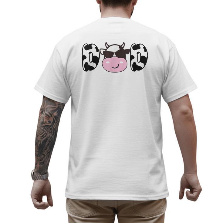 Dad Of The Birthday Girl Cow Daddy Papa Bday Matching Men's Back Print T-Shirt