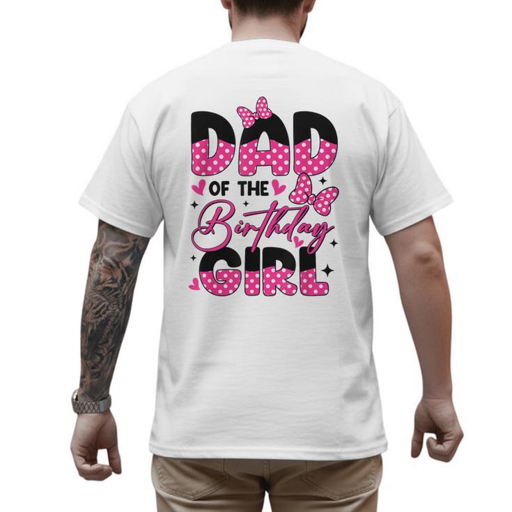 Dad Of The Birthday Girl Pink Family Birthday Girls Party Men's Back Print T-Shirt
