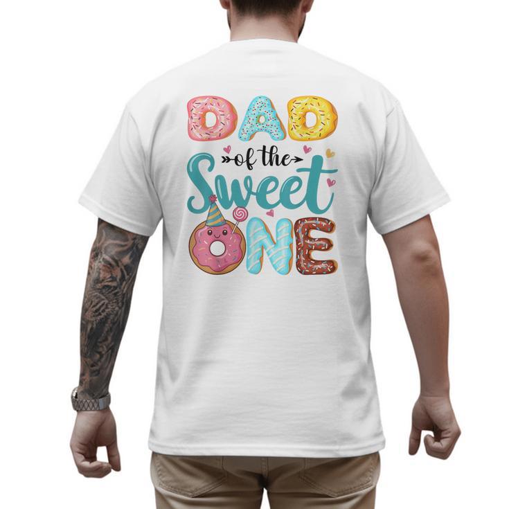 Dad Of The Sweet One 1st Birthday Girl Donut Party Men's Back Print T-Shirt