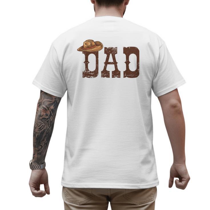 Dad Western Family Matching Birthday Cowboy Cowgirl Men's Back Print T-Shirt