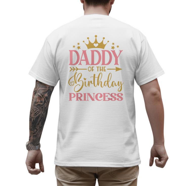 Daddy Of The Birthday For Girl 1st Birthday Princess Girl Men's Back Print T-Shirt