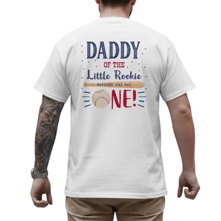Daddy Dad First Birthday Little Rookie Baseball The Big One Men's Back Print T-Shirt