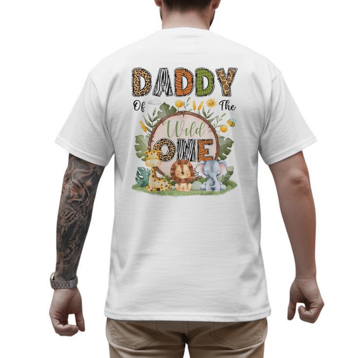 Daddy Of The Wild One 1St Birthday Boy Safari Jungle Men's Back Print T-Shirt
