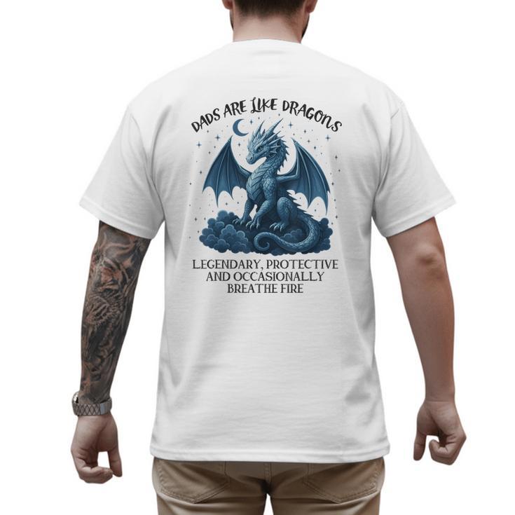 Dads Are Like Dragons Legendary Protective Fatherhood Men's Back Print T-Shirt