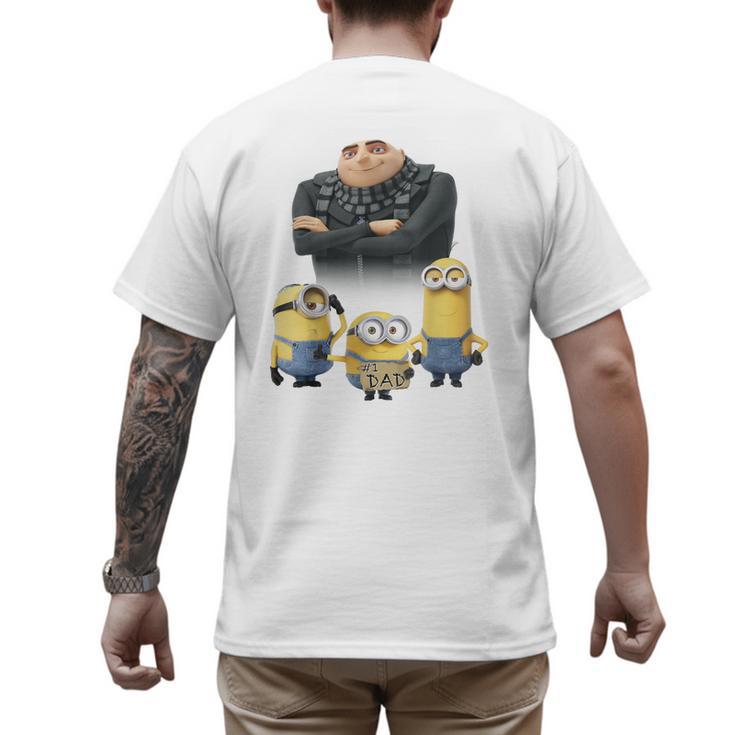 Despicable Me Minions Father's Day 1 Dad Cardboard Sign Men's Back Print T-Shirt