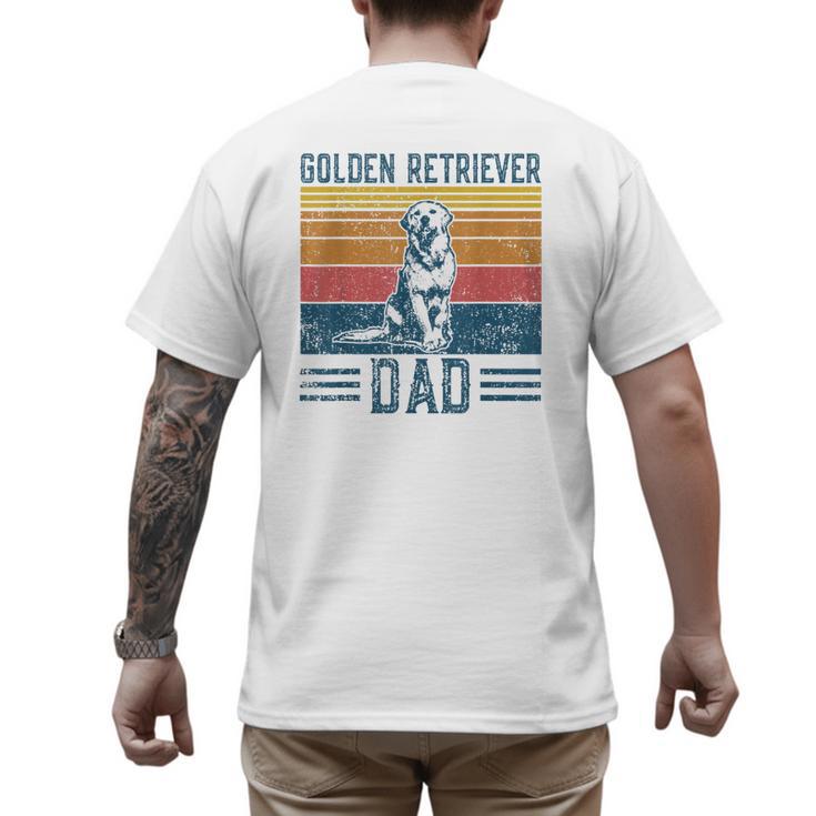 Dog Golden Dad Vintage Golden Retriever Dad Small Men's Back Print T-Shirt