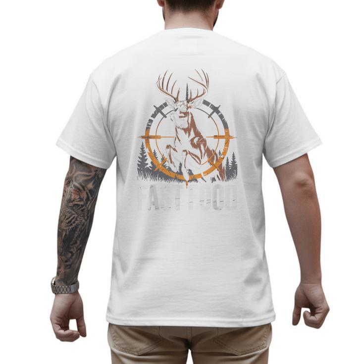 Fast Food Deer Hunting  Hunter Dad Tail Buck Men's Back Print T-Shirt