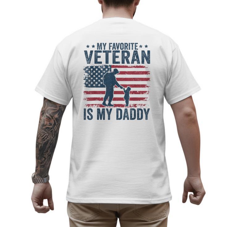 Father Veterans Day My Favorite Veteran Is My Daddy For Kids Men's Back Print T-Shirt