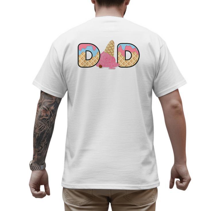Ice Cream Dad 1st Birthday Matching Family Men's Back Print T-Shirt