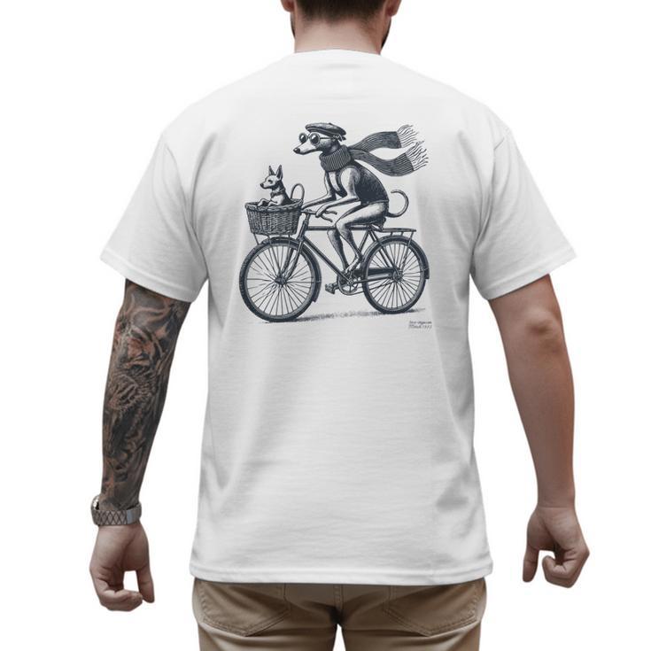 Italian Greyhound Whippet Bicycle Cycling Dog Mom Iggy Dad Men's Back Print T-Shirt