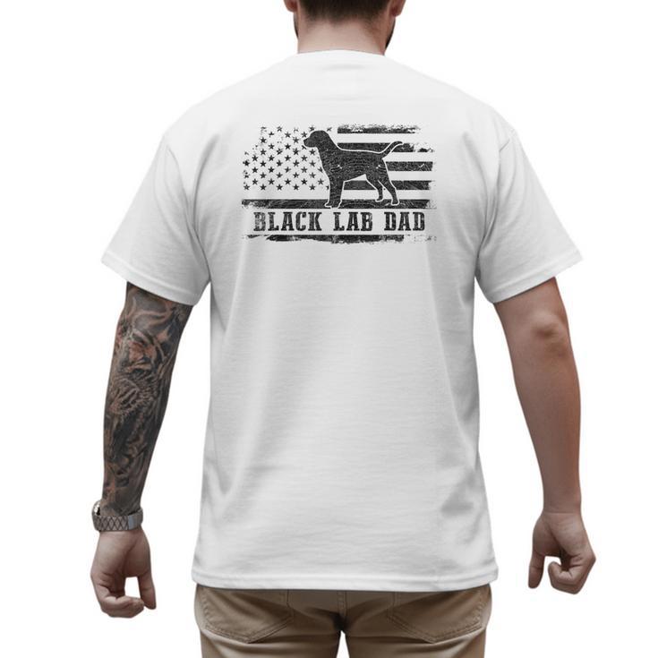 Lab Dad Distressed American Flag Patriotic Dog Men's Back Print T-Shirt