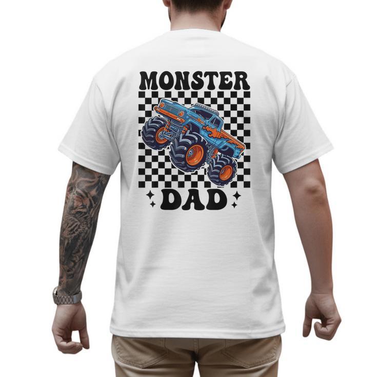 Monster Truck Dad Family Matching Monster Trucks Birthday Men's Back Print T-Shirt
