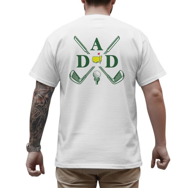 Par Dad Golf Matching Golfing Quote Party Pocket Men's Back Print T-Shirt