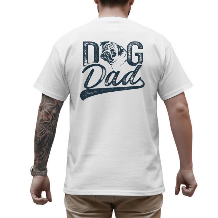 Pug Dog Dad Men Men's Back Print T-Shirt