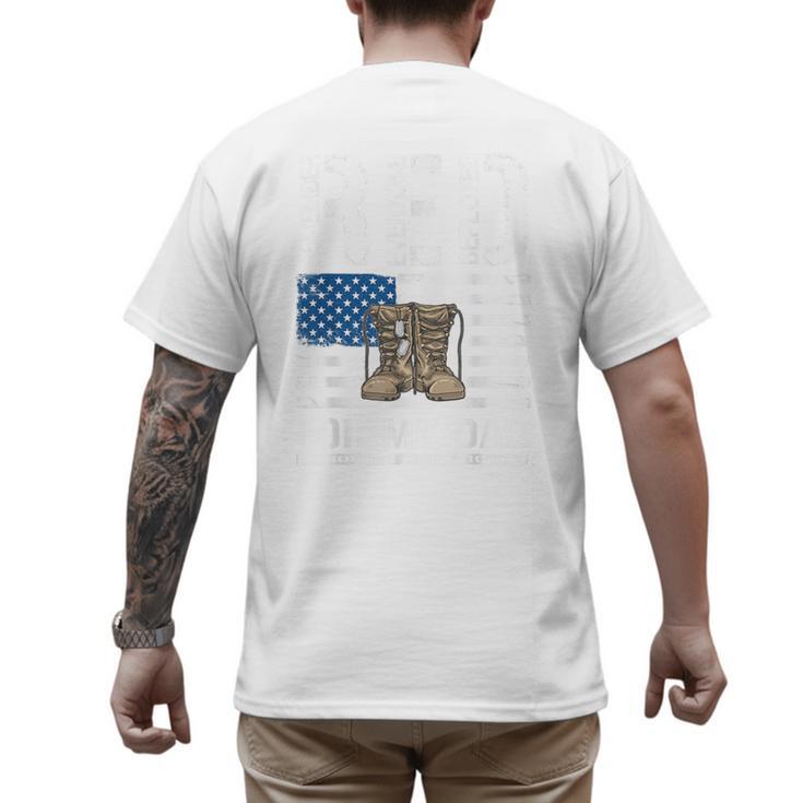 RED Friday For My Dad Military Veteran Deployed Men's Back Print T-Shirt