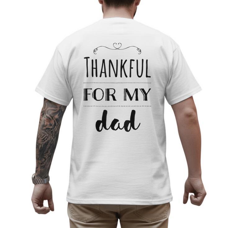 Thankful For My Dad Men's Back Print T-Shirt