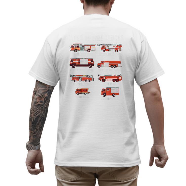 Toddler Boy Types Of FireTruck Firefighter Baby Dad Fireman Men's Back Print T-Shirt