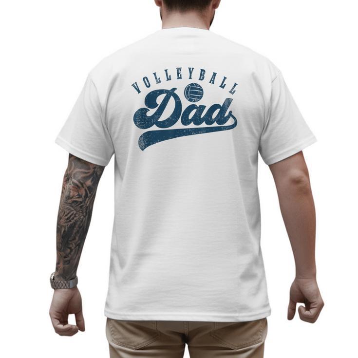 Volleyball Dad Daddy Father's Day Men's Back Print T-Shirt