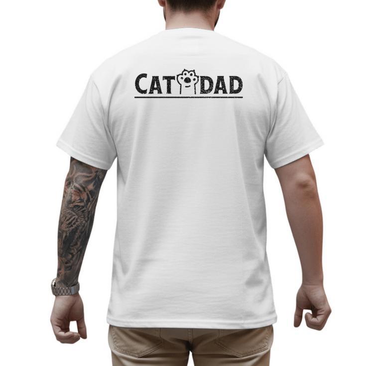 Worlds Best Cat Dad Ever Vintage Cat Dad Father Day Men Men's Back Print T-Shirt