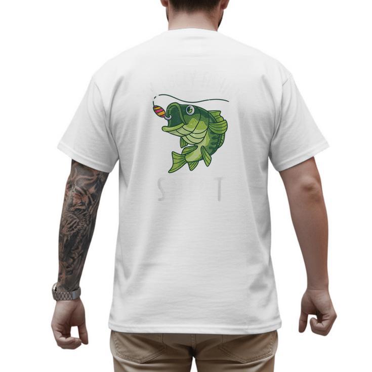 Youth Boy My Lucky Fishing-Shirt Bass Fish Dad Men's Back Print T-Shirt
