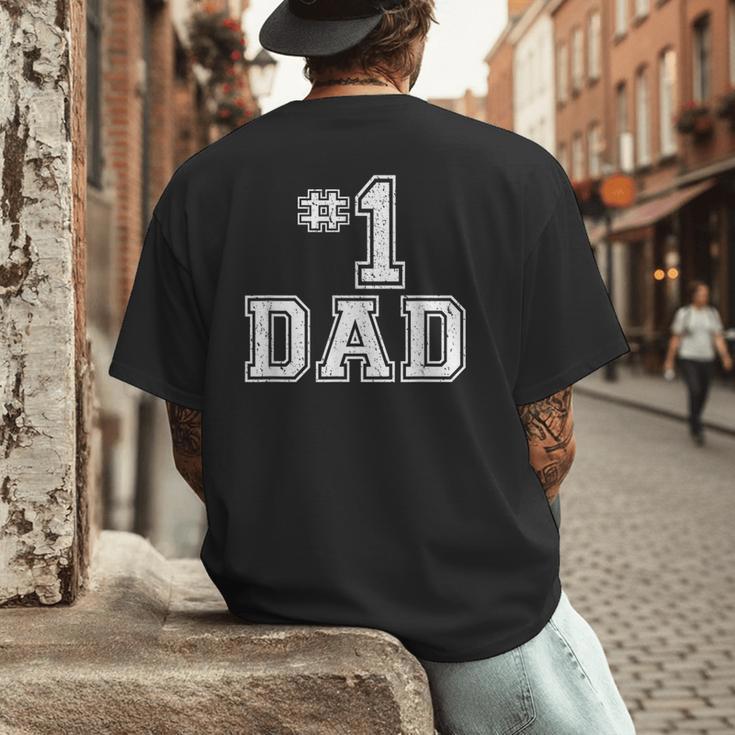 1 Dad Number One Father's Day Vintage Style Men's Back Print T-Shirt 1 Dad Number One Father's Day Vintage Style Men's Back Print T-Shirt