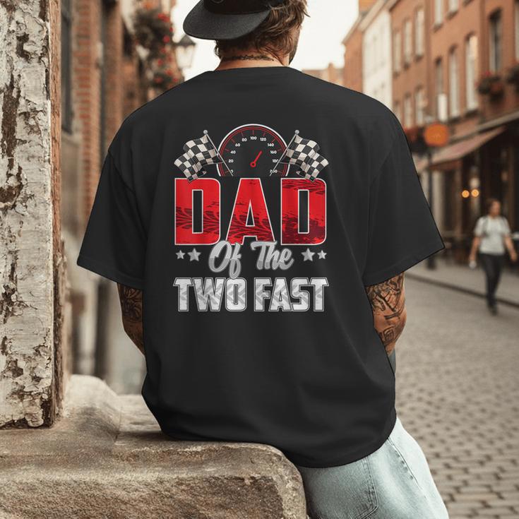 2 Year Old Racing Car Two Fast Birthday 2nd Family Dad Men's Back Print T-Shirt