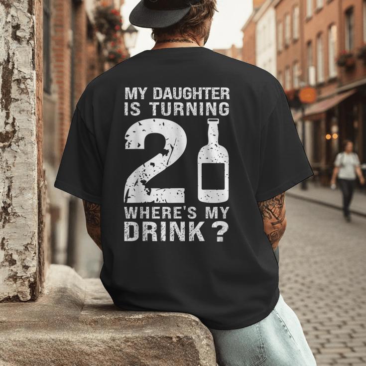 21st Birthday Dad Mom 21 Year Old My Daughter Squad Men's Back Print T-Shirt