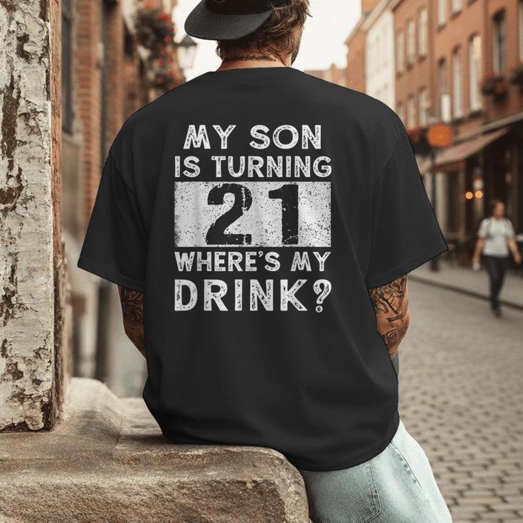 21st Birthday Dad Mom 21 Year Old Son Matching Family Men's Back Print T-Shirt