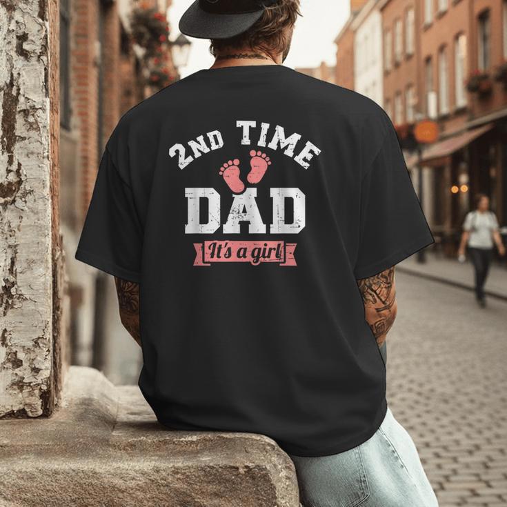 2nd Second Time Dad It's a Girl Gender Reveal Men's Back Print T-Shirt