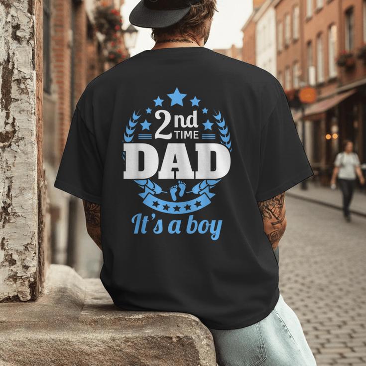 2nd Time Dad It's A Boy Dad Again Second Baby Announce Men's Back Print T-Shirt