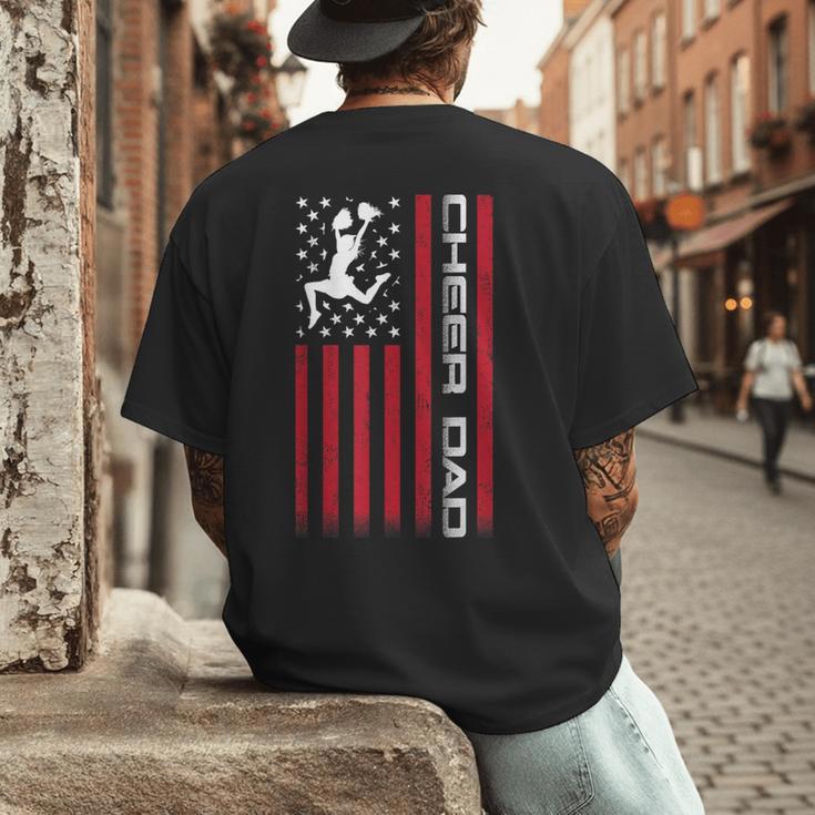 4th Of July US Flag Cheer Dad Shirt For Father's Cheer Men's Back Print T-Shirt